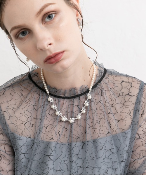 Cupid Heart（キューピッドハート）の「【Cupid Heart】結婚式アクセ！ビジューパール×1連パールネックレス（ネックレス・レディース・ゴールド/シルバー・MEDIUM）」の10枚目の写真