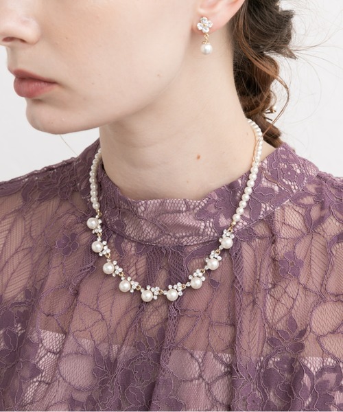 Cupid Heart（キューピッドハート）の「【Cupid Heart】結婚式アクセ！ビジューパール×1連パールネックレス（ネックレス・レディース・ゴールド/シルバー・MEDIUM）」の14枚目の写真