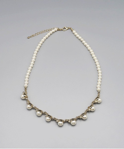 Cupid Heart（キューピッドハート）の「【Cupid Heart】結婚式アクセ！ビジューパール×1連パールネックレス（ネックレス・レディース・ゴールド/シルバー・MEDIUM）」の19枚目の写真