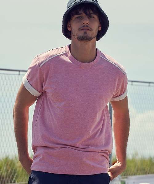 mt8607- bicolor cut&sewn Tシャツ