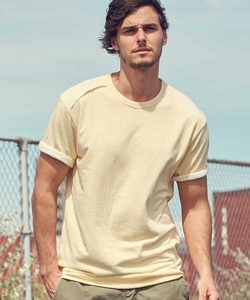 mt8607- bicolor cut&sewn Tシャツ