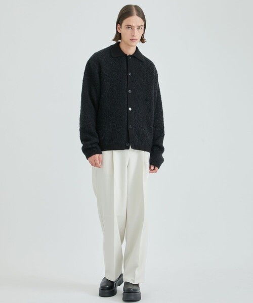 STUDIOUS（ステュディオス）の「ポロモヘアカーディガン（カーディガン/ボレロ・メンズ・ブラック/レッド・1/2）」の4枚目の写真