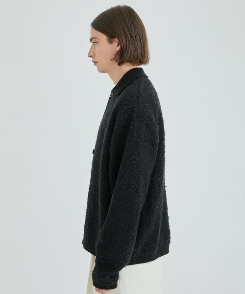 STUDIOUS（ステュディオス）の「ポロモヘアカーディガン（カーディガン/ボレロ・メンズ・ブラック/レッド・1/2）」の6枚目の写真