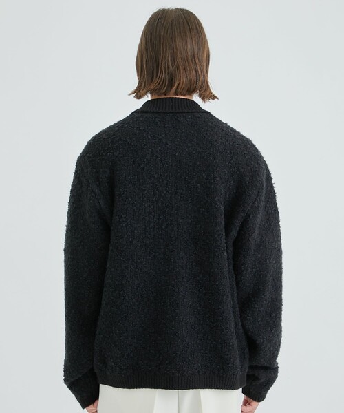 STUDIOUS（ステュディオス）の「ポロモヘアカーディガン（カーディガン/ボレロ・メンズ・ブラック/レッド・1/2）」の7枚目の写真