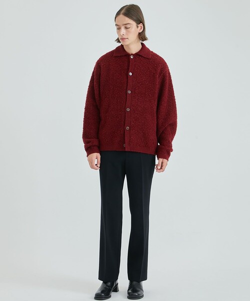 STUDIOUS（ステュディオス）の「ポロモヘアカーディガン（カーディガン/ボレロ・メンズ・ブラック/レッド・1/2）」の14枚目の写真