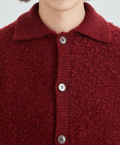 STUDIOUS（ステュディオス）の「ポロモヘアカーディガン（カーディガン/ボレロ・メンズ・ブラック/レッド・1/2）」の18枚目の写真