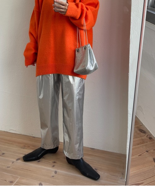 wee9s（ウィークス）の「double tuck metallic pants /  ダブルタックメタリックテーパードパンツ（パンツ）」
