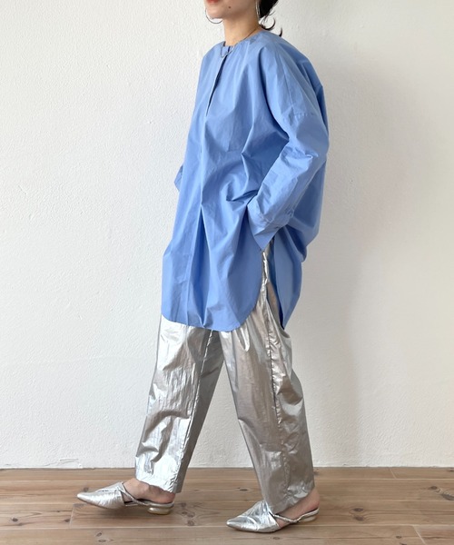 wee9s(ウィークス)の「double tuck metallic pants / ダブルタックメタリックテーパードパンツ(その他パンツ・レディース・ゴールド/シルバー/ブラック/GOLD ・FREE)」の17枚目の写真