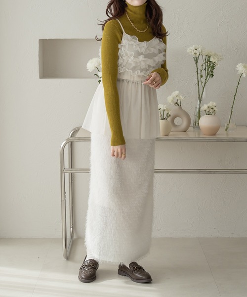 Ambre Neige(アンブルネージュ)の「【6色展開】ハイネックリブニット/WEB/EC限定商品(ニット/セーター・レディース・グレー/アイボリー/オレンジ系その他/レッド/ライトグリーン/ブラック・FREE)」の22枚目の写真