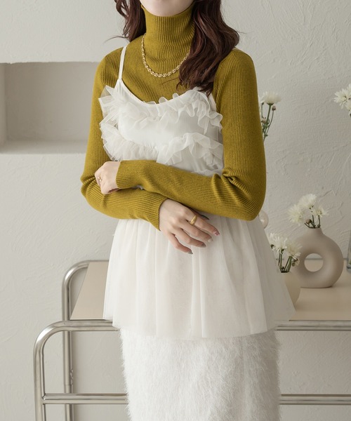 Ambre Neige(アンブルネージュ)の「【6色展開】ハイネックリブニット/WEB/EC限定商品(ニット/セーター・レディース・グレー/アイボリー/オレンジ系その他/レッド/ライトグリーン/ブラック・FREE)」の19枚目の写真