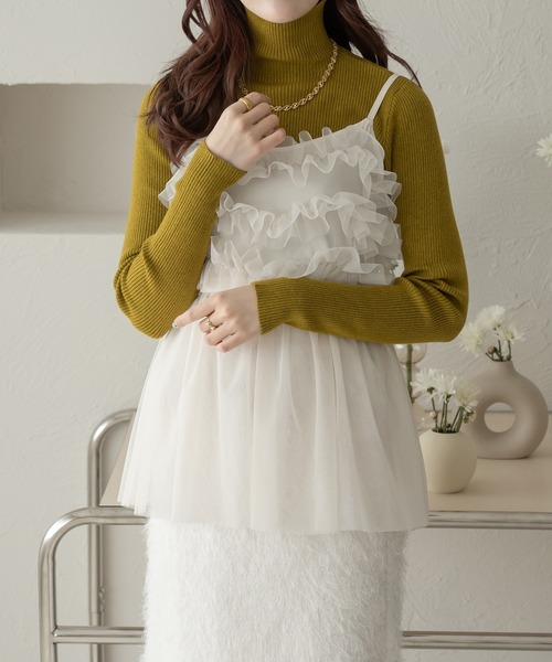 Ambre Neige(アンブルネージュ)の「【6色展開】ハイネックリブニット/WEB/EC限定商品(ニット/セーター・レディース・グレー/アイボリー/オレンジ系その他/レッド/ライトグリーン/ブラック・FREE)」の20枚目の写真