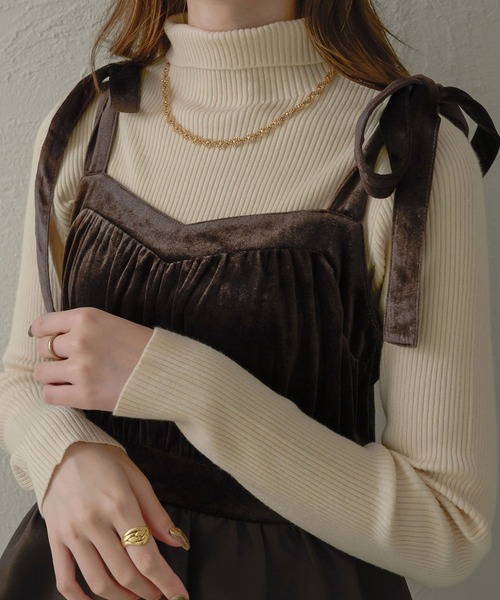 Ambre Neige(アンブルネージュ)の「【6色展開】ハイネックリブニット/WEB/EC限定商品(ニット/セーター・レディース・グレー/アイボリー/オレンジ系その他/レッド/ライトグリーン/ブラック・FREE)」の10枚目の写真