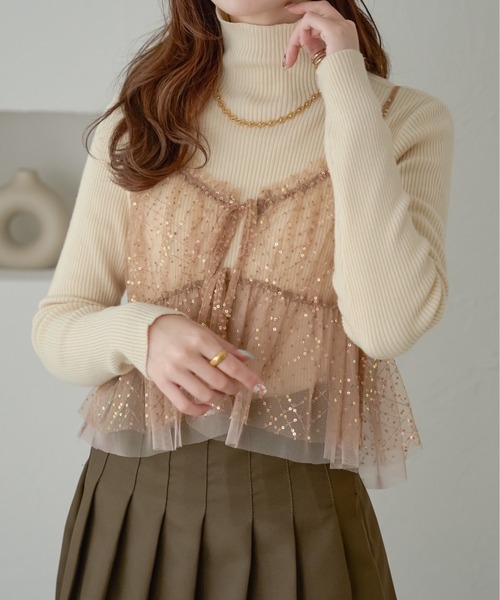 Ambre Neige(アンブルネージュ)の「【6色展開】ハイネックリブニット/WEB/EC限定商品(ニット/セーター・レディース・グレー/アイボリー/オレンジ系その他/レッド/ライトグリーン/ブラック・FREE)」の13枚目の写真