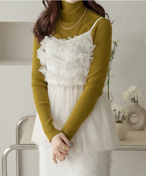 Ambre Neige(アンブルネージュ)の「【6色展開】ハイネックリブニット/WEB/EC限定商品(ニット/セーター・レディース・グレー/アイボリー/オレンジ系その他/レッド/ライトグリーン/ブラック・FREE)」の18枚目の写真