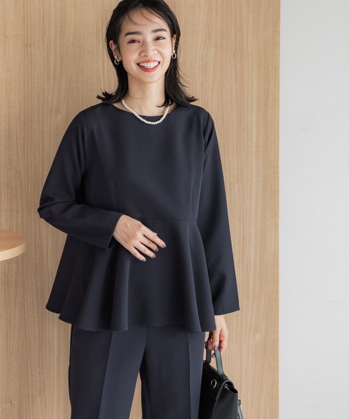 coca（coca）（コカ）の「セットアップ対応ペプラムブラウス（シャツ/ブラウス・レディース・ネイビー/ブラック・M/L）」の4枚目の写真