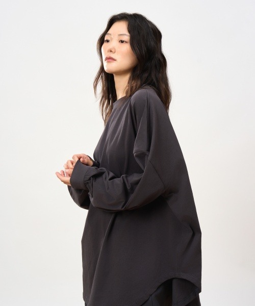 ROCOCO（ロココ）の「カフス袖カットソー（Tシャツ/カットソー・レディース・チャコールグレー/ブラック/クリーム・M～Ｌ）」の4枚目の写真