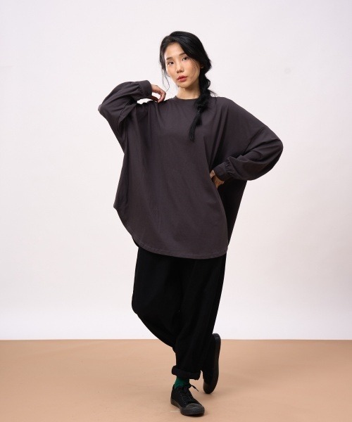 ROCOCO（ロココ）の「カフス袖カットソー（Tシャツ/カットソー・レディース・チャコールグレー/ブラック/クリーム・M～Ｌ）」の7枚目の写真