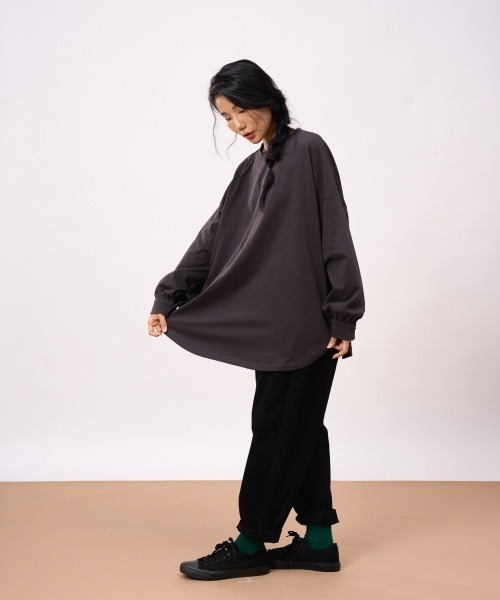 ROCOCO（ロココ）の「カフス袖カットソー（Tシャツ/カットソー・レディース・チャコールグレー/ブラック/クリーム・M～Ｌ）」の10枚目の写真