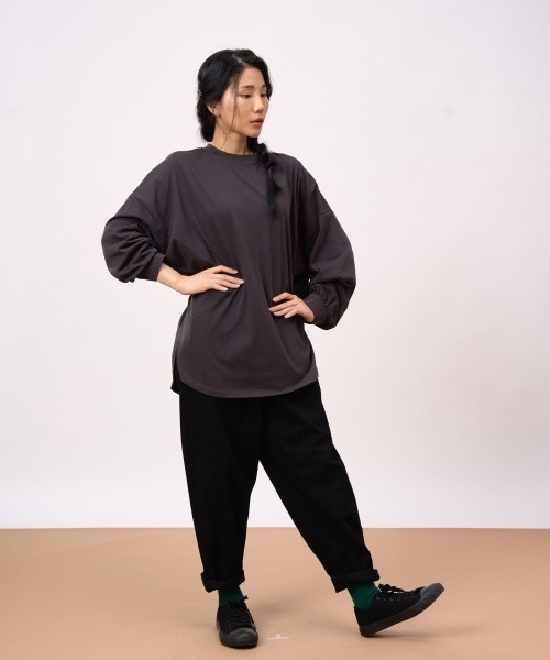 ROCOCO（ロココ）の「カフス袖カットソー（Tシャツ/カットソー・レディース・チャコールグレー/ブラック/クリーム・M～Ｌ）」の12枚目の写真