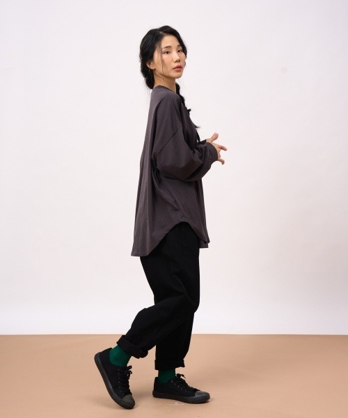 ROCOCO（ロココ）の「カフス袖カットソー（Tシャツ/カットソー・レディース・チャコールグレー/ブラック/クリーム・M～Ｌ）」の14枚目の写真