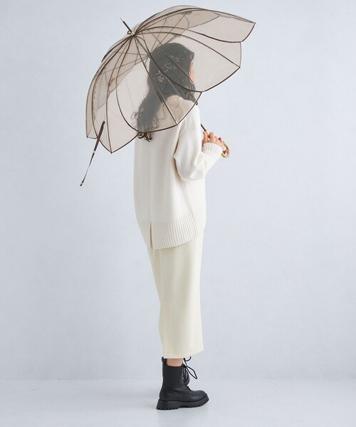 because（ビコーズ）の「＜because＞フラワーパイピング アンブレラ / 傘 / レイン（長傘・レディース・ホワイト/ネイビー/ダークブラウン・FREE）」の16枚目の写真