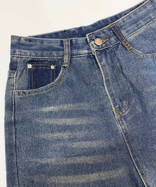 NANEA(ナネア)の「ハイウエストデニムワイドパンツ(デニムパンツ・レディース・ブルー・SMALL/LARGE/MEDIUM)」の13枚目の写真
