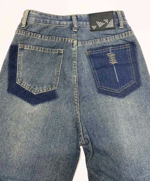 NANEA(ナネア)の「ハイウエストデニムワイドパンツ(デニムパンツ・レディース・ブルー・SMALL/LARGE/MEDIUM)」の14枚目の写真
