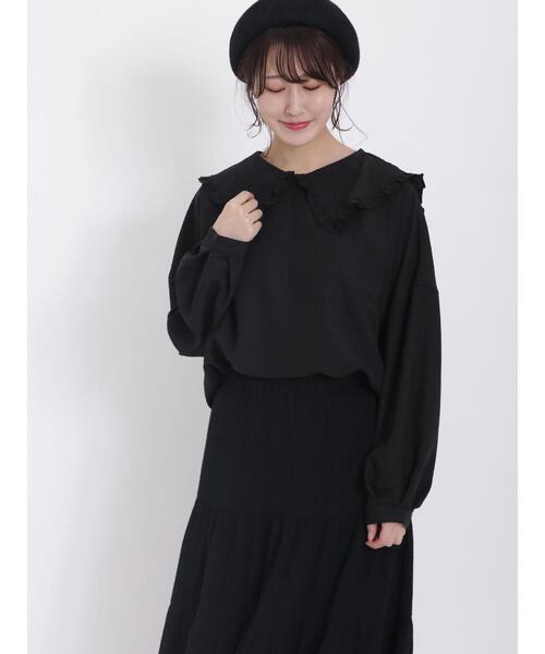Samansa Mos2(サマンサ モスモス)の「フリルセーラーカラー前後着ブラウス(シャツ/ブラウス・レディース・ブラック/オフホワイト/ベージュ・F)」の1枚目の写真