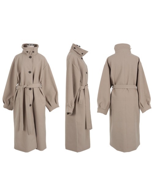 KOBE LETTUCE（コウベレタス）の「スタンドロングコート（その他アウター・レディース・グレイッシュベージュ/ブラック/ブラウン・M）」の10枚目の写真