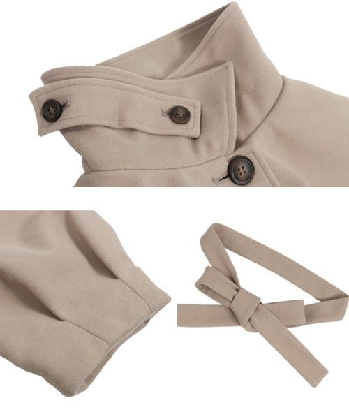 KOBE LETTUCE（コウベレタス）の「スタンドロングコート（その他アウター・レディース・グレイッシュベージュ/ブラック/ブラウン・M）」の11枚目の写真