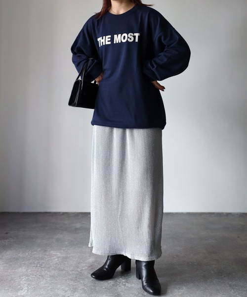 Riberry（リベリー）の「ラメプリーツタイトスカート（スカート・レディース・シルバー/ブラック・MEDIUM）」の13枚目の写真