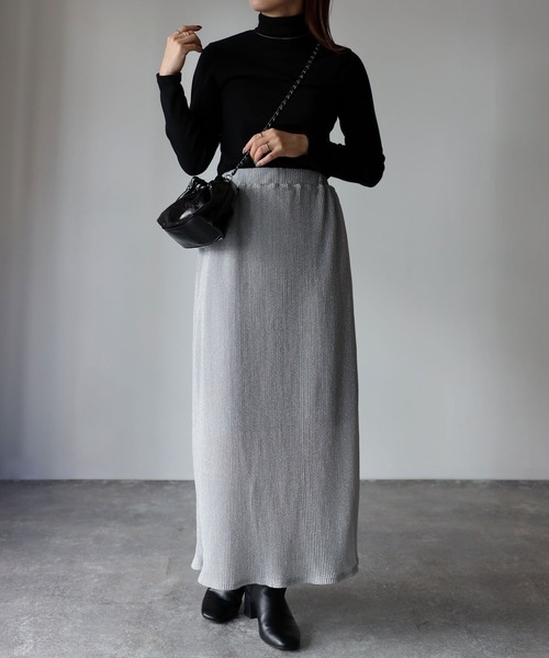 Riberry（リベリー）の「ラメプリーツタイトスカート（スカート・レディース・シルバー/ブラック・MEDIUM）」の20枚目の写真