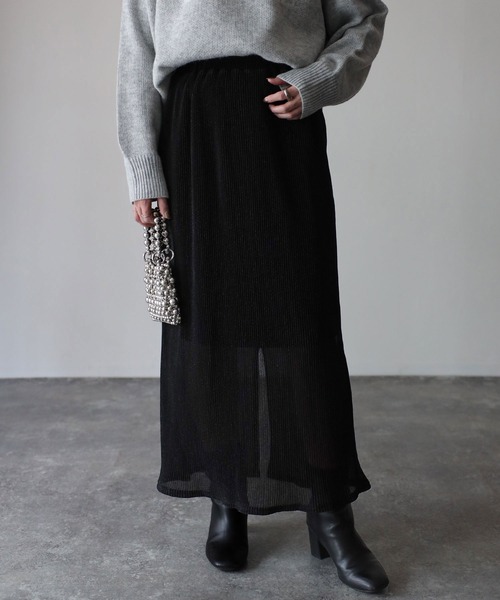 Riberry（リベリー）の「ラメプリーツタイトスカート（スカート・レディース・シルバー/ブラック・MEDIUM）」の15枚目の写真