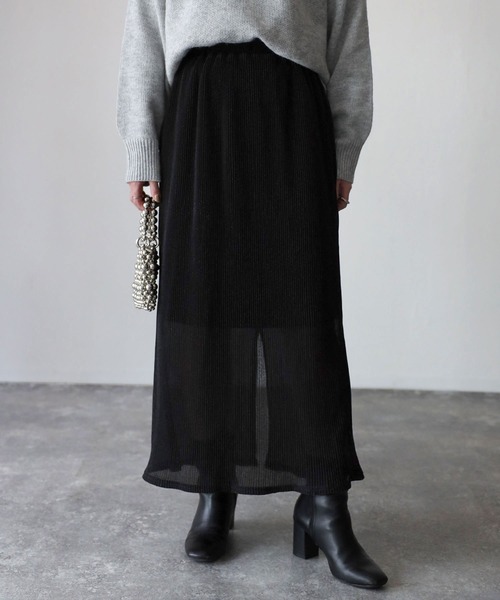 Riberry（リベリー）の「ラメプリーツタイトスカート（スカート・レディース・シルバー/ブラック・MEDIUM）」の17枚目の写真