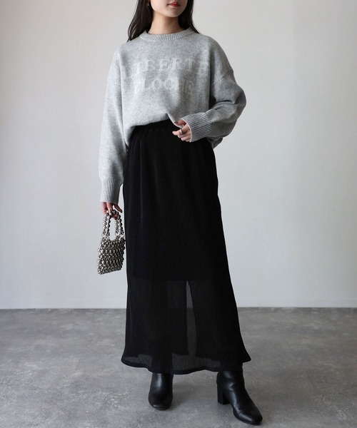 Riberry（リベリー）の「ラメプリーツタイトスカート（スカート・レディース・シルバー/ブラック・MEDIUM）」の16枚目の写真