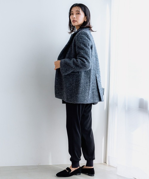 BARNYARDSTORM（バンヤードストーム）の「BARNYARDSTORM / コート感覚で羽織れる／モヘアジャケット（テーラードジャケット・レディース・チャコールグレー/ベージュ・1/0）」の8枚目の写真