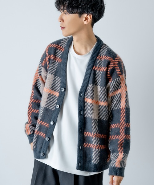 improves（インプローブス）の「総柄 ニット Vネック カーディガン（カーディガン/ボレロ・メンズ・ネイビー/ブラウン/オレンジ/グリーン/チャコールグレー/ブルー・LARGE/MEDIUM）」の6枚目の写真