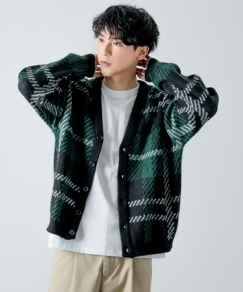 improves（インプローブス）の「総柄 ニット Vネック カーディガン（カーディガン/ボレロ・メンズ・ネイビー/ブラウン/オレンジ/グリーン/チャコールグレー/ブルー・LARGE/MEDIUM）」の18枚目の写真