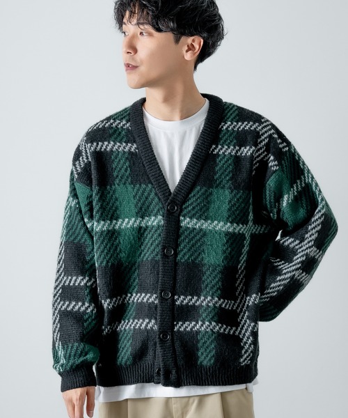 improves（インプローブス）の「総柄 ニット Vネック カーディガン（カーディガン/ボレロ・メンズ・ネイビー/ブラウン/オレンジ/グリーン/チャコールグレー/ブルー・LARGE/MEDIUM）」の21枚目の写真