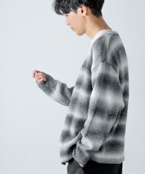 improves（インプローブス）の「総柄 ニット Vネック カーディガン（カーディガン/ボレロ・メンズ・ネイビー/ブラウン/オレンジ/グリーン/チャコールグレー/ブルー・LARGE/MEDIUM）」の8枚目の写真