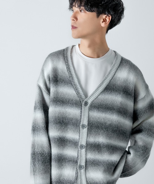 improves（インプローブス）の「総柄 ニット Vネック カーディガン（カーディガン/ボレロ・メンズ・ネイビー/ブラウン/オレンジ/グリーン/チャコールグレー/ブルー・LARGE/MEDIUM）」の10枚目の写真