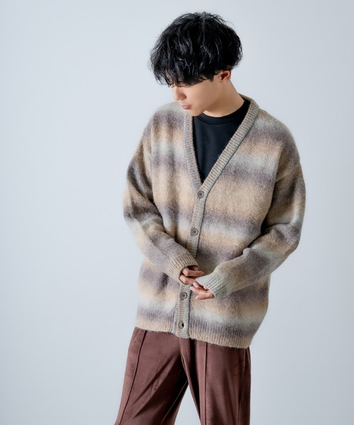 improves（インプローブス）の「総柄 ニット Vネック カーディガン（カーディガン/ボレロ・メンズ・ネイビー/ブラウン/オレンジ/グリーン/チャコールグレー/ブルー・LARGE/MEDIUM）」の15枚目の写真