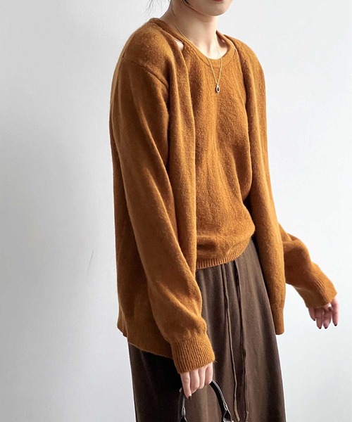 OSYAREVO(オシャレボ)の「アンサンブル ニット カーディガン(ニット/セーター・レディース・ブルー系その他/チャコール/ベージュ/アイボリー/キャメル・FREE)」の7枚目の写真