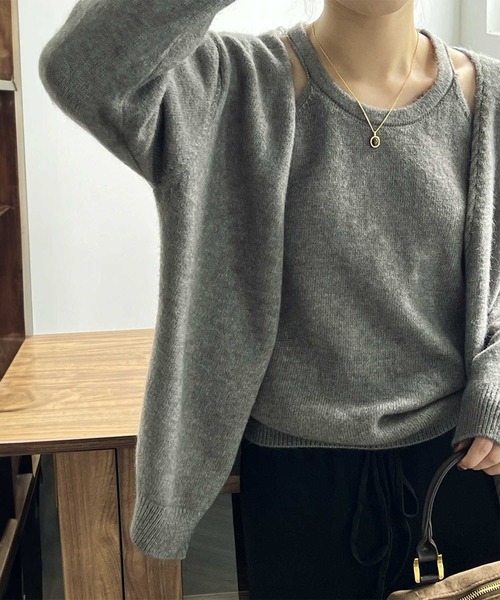 OSYAREVO(オシャレボ)の「アンサンブル ニット カーディガン(ニット/セーター・レディース・ブルー系その他/チャコール/ベージュ/アイボリー/キャメル・FREE)」の20枚目の写真