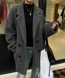 ミドル丈ウール混コート