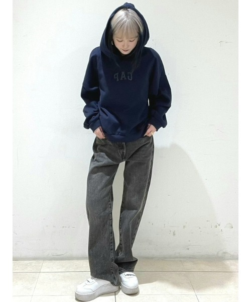 GAP（ギャップ）の「ヴィンテージ ソフトGAPロゴ パーカー（パーカー・レディース・ネイビー/レッド/グリーン/ブラック・M/S/XS/XL/XXS/L）」の6枚目の写真