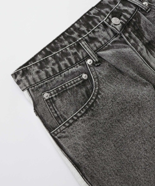 MONO-MART（モノマート）の「ヴィンテージライク サイドライン バギーワイドデニムパンツ（デニムパンツ・メンズ・グレー/ブラック/ブルー・M/S/L）」の12枚目の写真