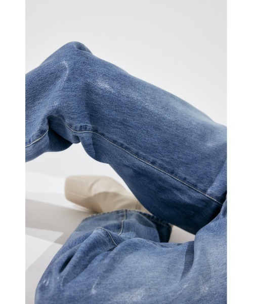 パンツ Moussy HW COATED LOOSE STRAIGHT MOUSSY（マウジー）の「HW COATED LOOSE STRAIGHT（デニムパンツ