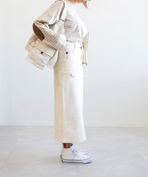 S'more（スモア）の「Stretch long denim skirt   brown  ( ストレッチロングデニムスカート )（デニムスカート）」