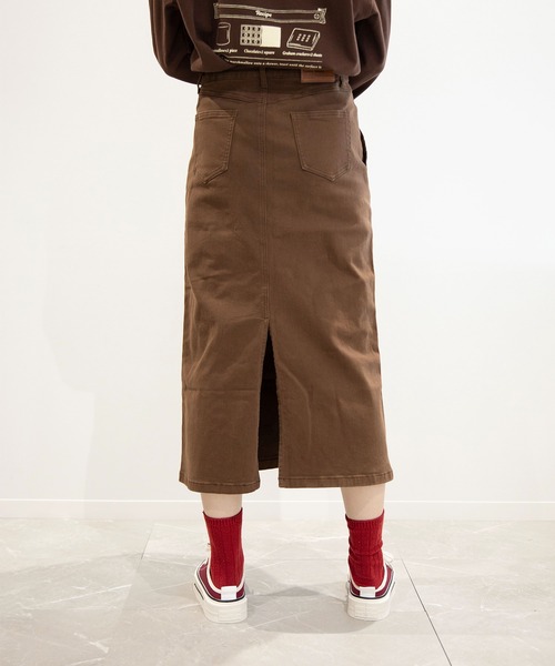 S'more（スモア）の「Stretch long denim skirt   brown  ( ストレッチロングデニムスカート )（デニムスカート・レディース・ブラウン/ホワイト・MEDIUM/LARGE/SMALL）」の16枚目の写真